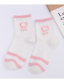 Fashion Socks Pink Cotton Geometric Print Socks