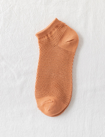 Fashion Coffee Cotton Geometric Mesh Boat Socks