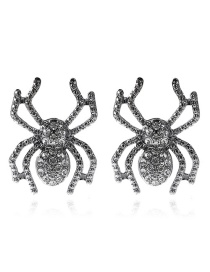 Fashion Gun Black Alloy Diamond Spider Earrings