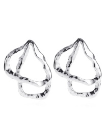 Fashion Silver Color Metal Geometric Stud Earrings