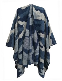 Fashion Sh27-05#navy Jacquard Shawl With Camouflage Slit
