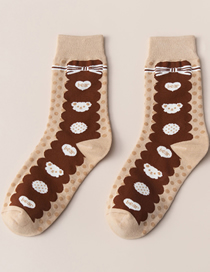 Fashion A Row Of Loving Bears Cotton Geometric Print Socks
