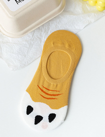 Fashion Turmeric Cotton Geometric Print Pump Socks