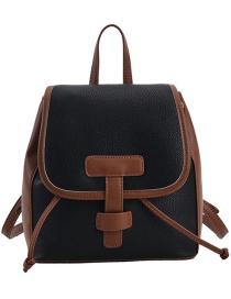 Fashion Black Pu Large Capacity Double Crossbody Bag