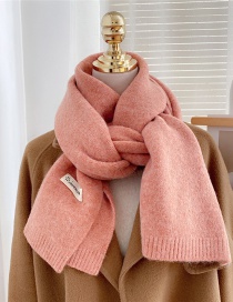 Fashion Pink Acrylic Knitted Patch Scarf