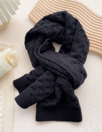 Fashion Black Wool Knitted Scarf