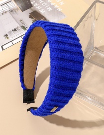 Fashion Sapphire Wool Knit Wide Brim Headband
