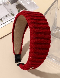 Fashion Wine Red Wool Knit Broad-brimmed Headband