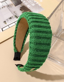 Fashion Forest Green Wool Knit Broad-brimmed Headband