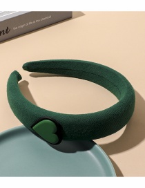 Fashion Green Sponge Headband-love Heart Love Labeling Sponge Wide Brim Headband