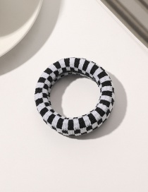 Fashion Checkered Black And White Fabric Stretch Seamless Hair Loop