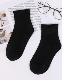 Fashion Black Cotton Plain Short Boat Socks