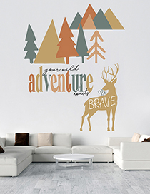 Fashion 30*90cmx2 Pieces In Bag Packaging Pvc Forest Deer Wall Sticker
