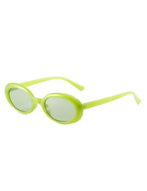 Fashion Green Frame Green Sheet Oval Small Frame Sunglasses