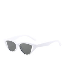 Fashion White Frame Gray Piece Small Frame Cat Eye Sunglasses