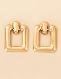 Fashion Gold Color Alloy Geometric Square Earrings