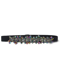 Fashion Noble Purple Crystal Diamond Wide Band Belt