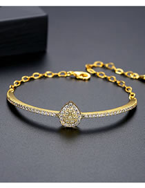 Fashion Gold Color Copper Inlaid Zirconium Geometric Bracelet