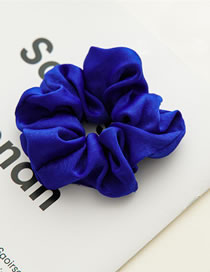 Fashion Matte Blue Large Intestine Ring Fabric Pleated Hair Tie