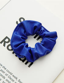 Fashion Leather Blue Large Intestine Ring Fabric Pleated Hair Tie