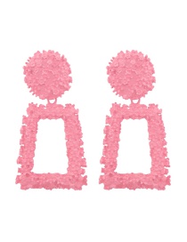 Fashion Pink Alloy Geometric Trapezoidal Stud Earrings