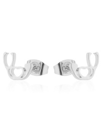 Fashion 109 Steel Color Stainless Steel Geometric Stud Earrings