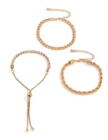 Fashion Gold Metal Diamond Claw Chain Chain Bracelet Set