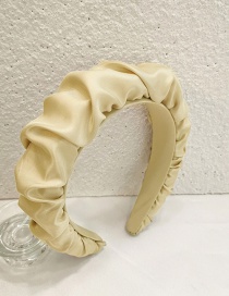 Fashion Beige Pleated Fabric Sponge Headband