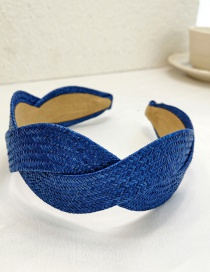 Fashion Royal Blue Straw Broad-brimmed Headband