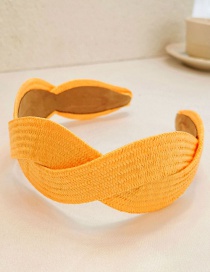 Fashion Goose Yellow Straw Broad-brimmed Headband