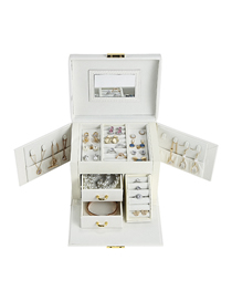Fashion White Pu Drawer Type Large Capacity Storage Box