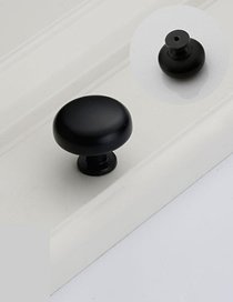 Fashion Black 6050-single Hole Zinc Alloy Geometric Drawer Wardrobe Door Handle