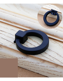 Fashion Black 6091-single Hole Zinc Alloy Geometric Drawer Wardrobe Door Handle