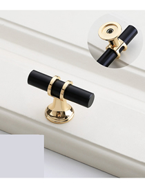 Fashion Black/rose Gold 6816a-single Hole Zinc Alloy Geometric Drawer Wardrobe Door Handle