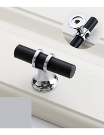 Fashion Black/chrome 6816a-single Hole Zinc Alloy Geometric Drawer Wardrobe Door Handle