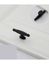 Fashion Black 2143-single Hole Zinc Alloy Geometric Drawer Wardrobe Door Handle