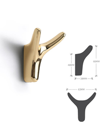 Fashion Rose Gold 6345 Zinc Alloy Metal Horn Wall Coat Hook