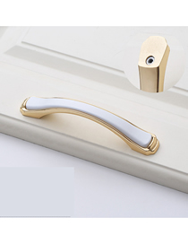 Fashion White/japanese Gold 6327-96 Hole Pitch Zinc Alloy Geometric Drawer Wardrobe Door Handle