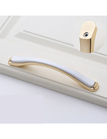 Fashion White/japanese Gold 6327-128 Hole Pitch Zinc Alloy Geometric Drawer Wardrobe Door Handle