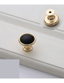 Fashion Black/japanese Gold 6327-single Hole Zinc Alloy Geometric Drawer Wardrobe Door Handle