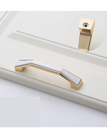 Fashion White/japanese Gold 6328-96 Hole Pitch Zinc Alloy Geometric Drawer Wardrobe Door Handle