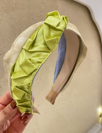 Fashion Goose Yellow + Beige Leather Stitching Headband Crocodile Leather Stitching Headband