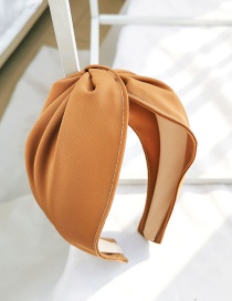 Fashion Khaki Fabric Wide-brimmed Cross Headband