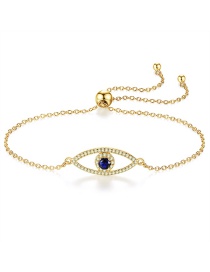 Fashion Yellow Gold Metal Diamond Eye Pull Bracelet