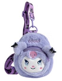 Fashion Purple Plush Cartoon Messenger Bag