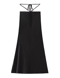 Fashion Black Pure Color Lace-up Skirt