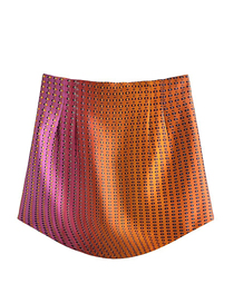 Fashion Printing Color Block Print High Waist Skirt
