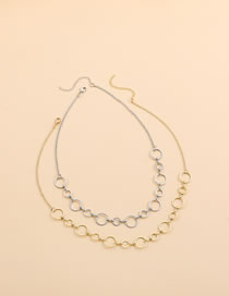Fashion Gold+silver Large And Small Ring Necklace Set