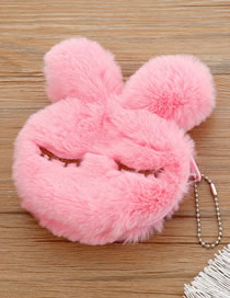 Fashion Deep Pink Rabbit Coin Purse Plush Cartoon Rabbit Coin Purse