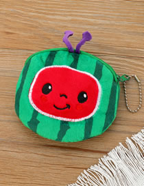 Fashion Watermelon Coin Purse Fabric Cartoon Watermelon Smiley Coin Purse